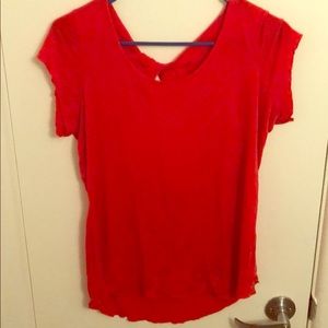PrAna willow top in fiery red